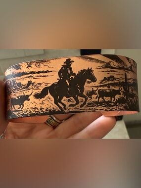Handmade and hand etched copper cuff. Insane detailing on this. USA made